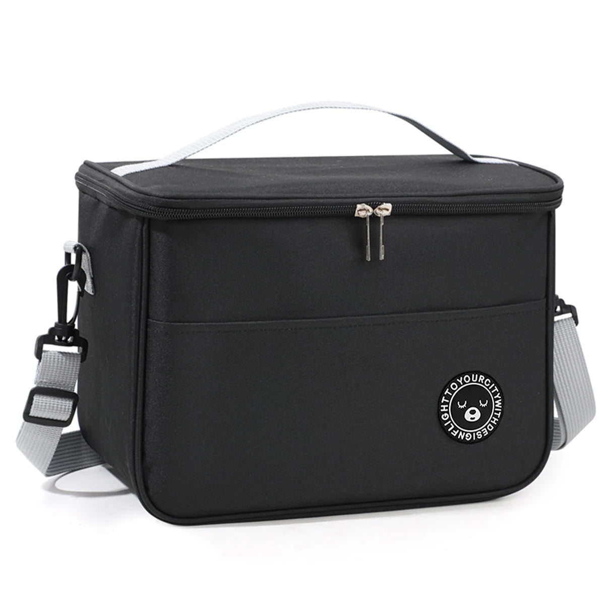 Capacity hand-held with shoulder strap insulated bag, lunch box bag, student thickened waterproof lunch bag。-zmt