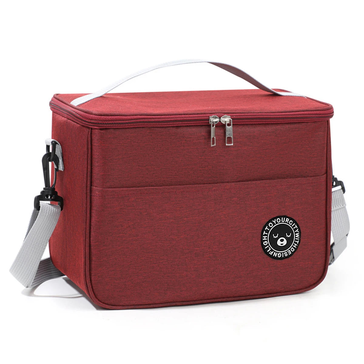 Capacity hand-held with shoulder strap insulated bag, lunch box bag, student thickened waterproof lunch bag。-zmt