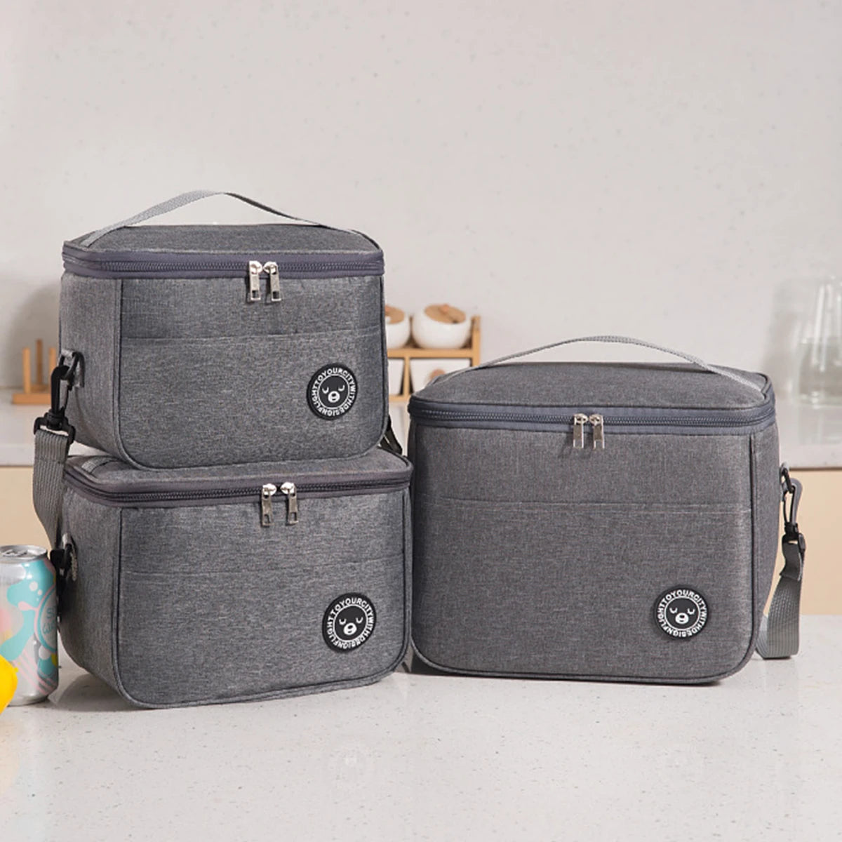 Capacity hand-held with shoulder strap insulated bag, lunch box bag, student thickened waterproof lunch bag。-zmt