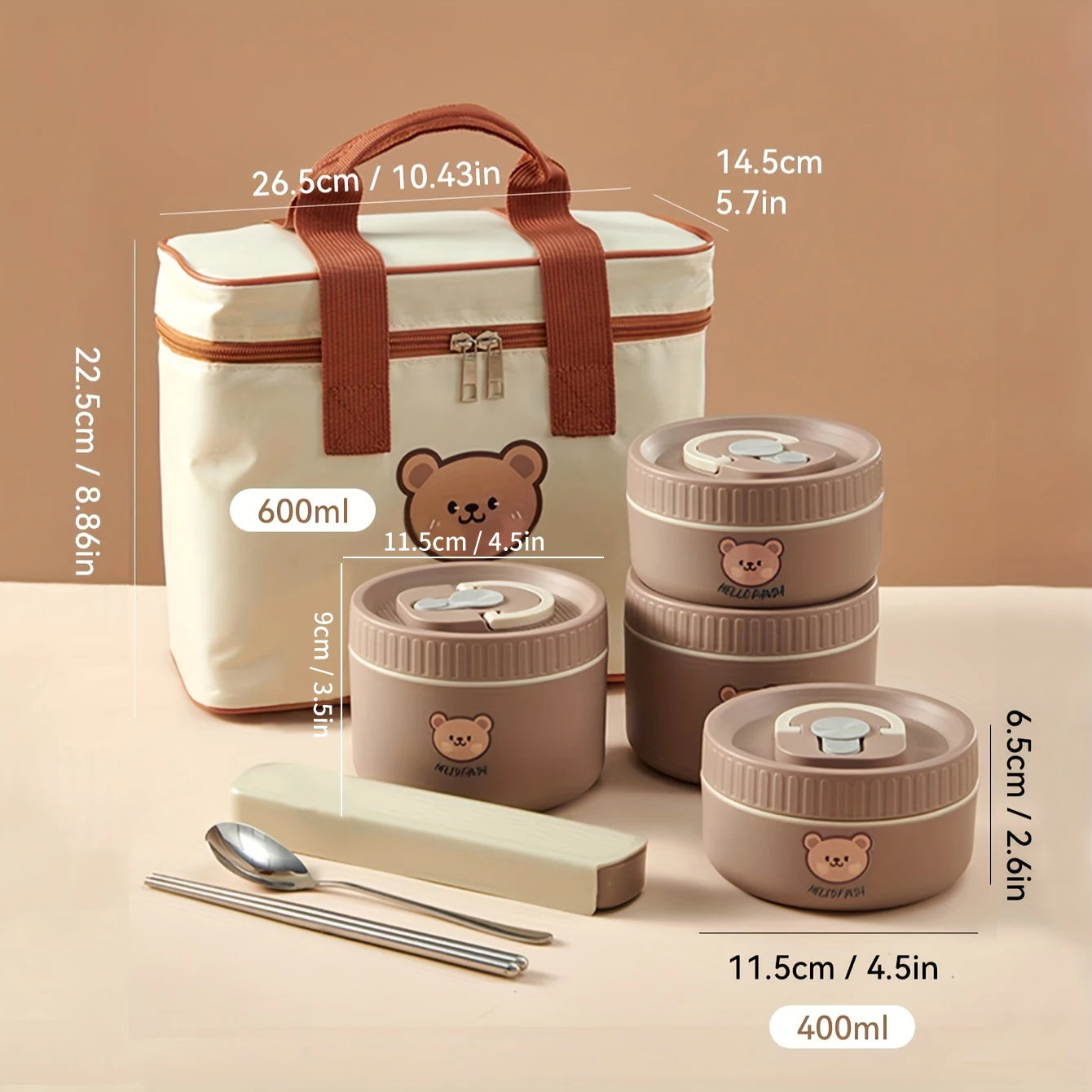 WORTHBUY Portable Insulated Lunch Box 304 Stainless Steel Thermal Bento Box Leak Proof Microwave Safe Salad Food Container Box