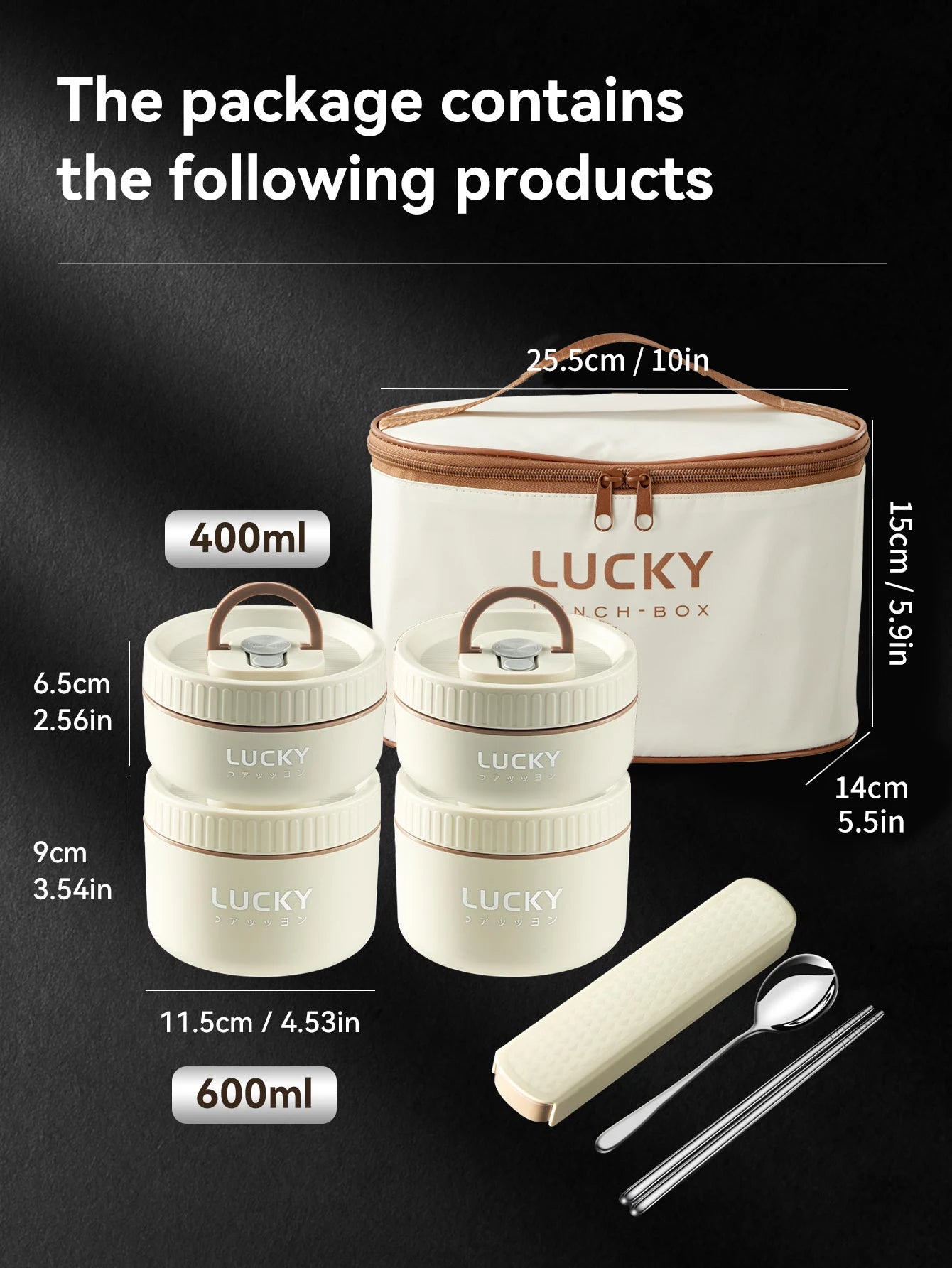 WORTHBUY Portable Insulated Lunch Box 304 Stainless Steel Thermal Bento Box Leak Proof Microwave Safe Salad Food Container Box