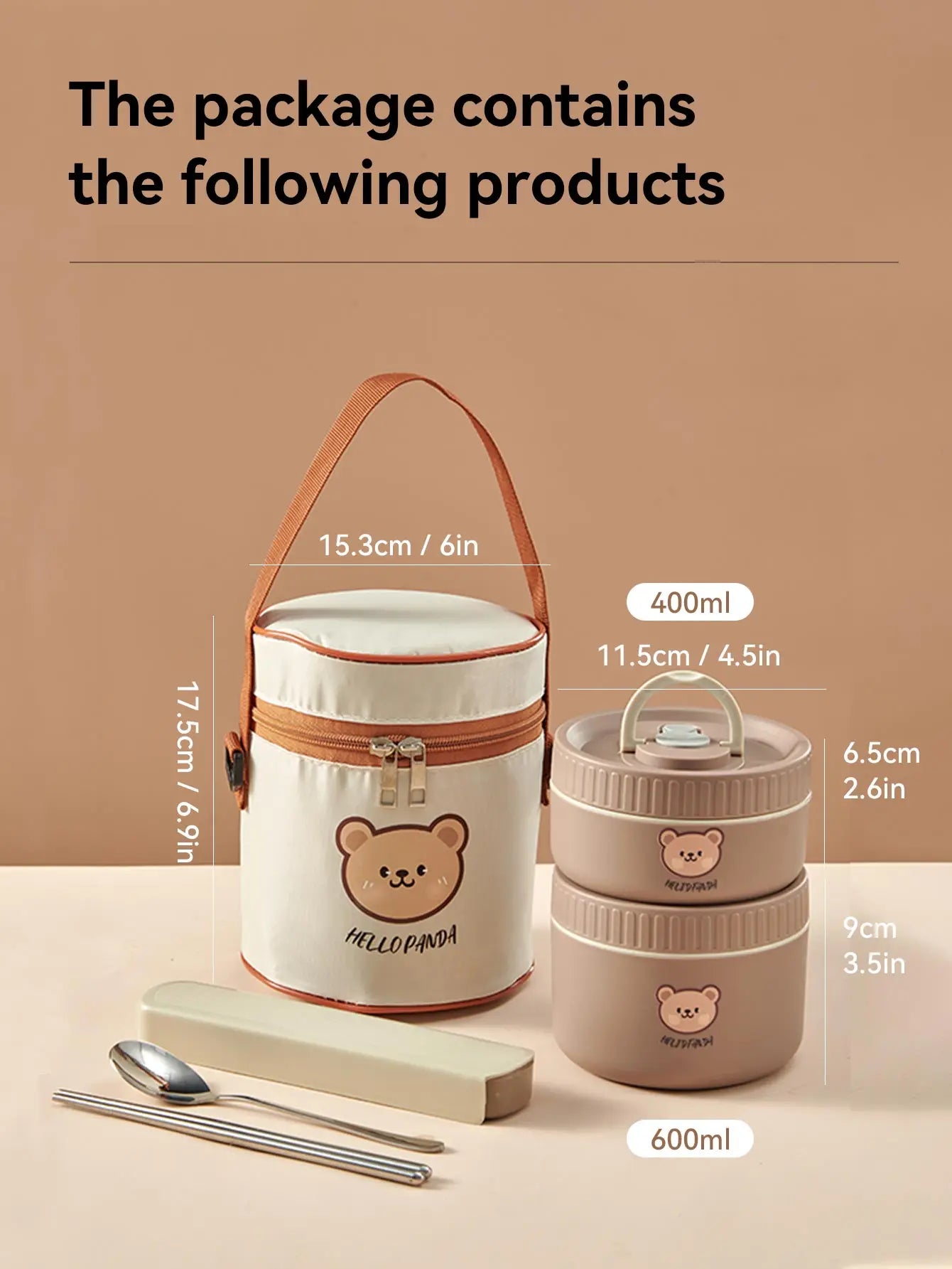 WORTHBUY Portable Insulated Lunch Box 304 Stainless Steel Thermal Bento Box Leak Proof Microwave Safe Salad Food Container Box