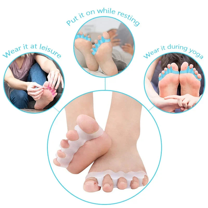 Toe Separators Doctor Recommended Correct Foot and Bunion Pain,Plantar Fasciitis Toe Straightener to Improve Functional Mobility