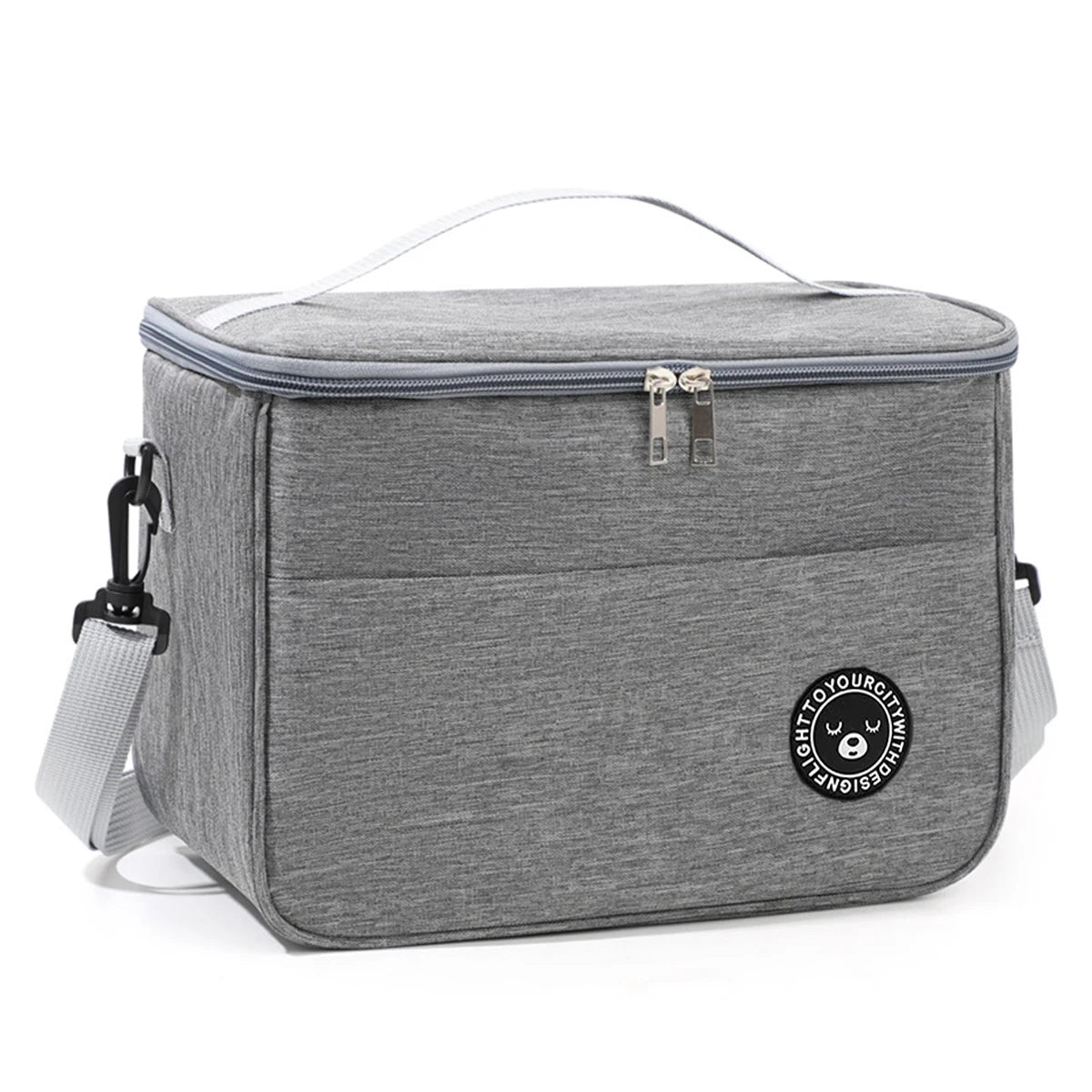 Capacity hand-held with shoulder strap insulated bag, lunch box bag, student thickened waterproof lunch bag。-zmt