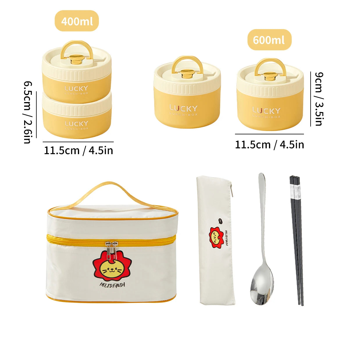 WORTHBUY Portable Insulated Lunch Box 304 Stainless Steel Thermal Bento Box Leak Proof Microwave Safe Salad Food Container Box