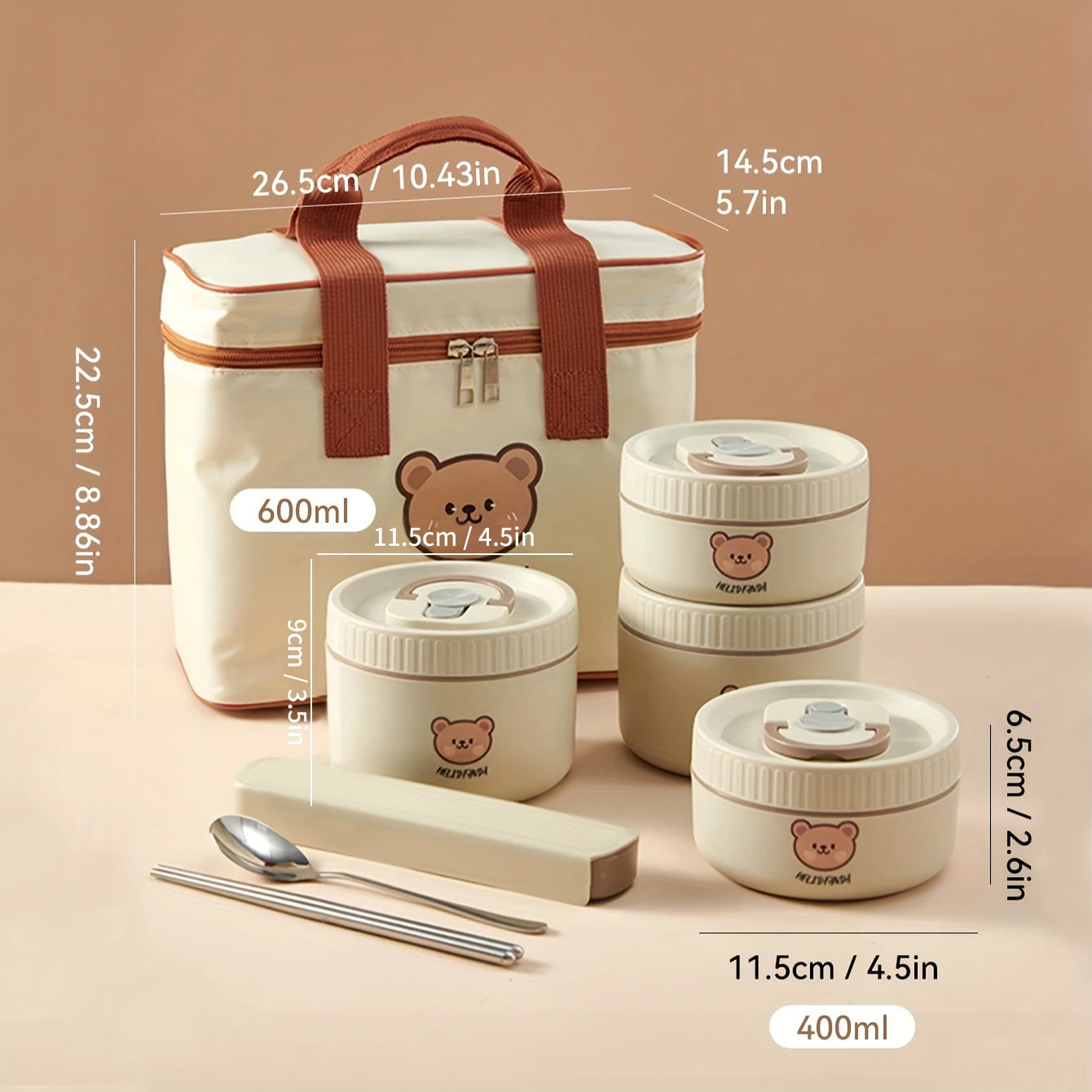 WORTHBUY Portable Insulated Lunch Box 304 Stainless Steel Thermal Bento Box Leak Proof Microwave Safe Salad Food Container Box